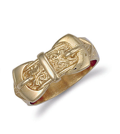 9ct Gold Solid Double Buckle Ring