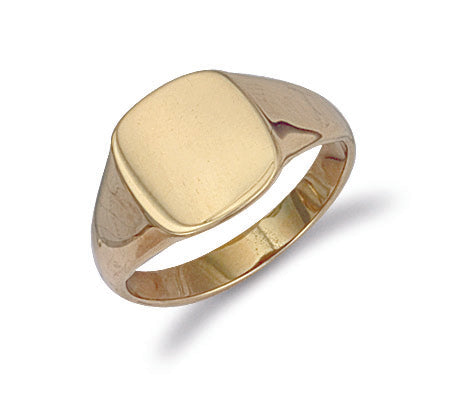 9ct Gold Cushion Plain Signet Ring