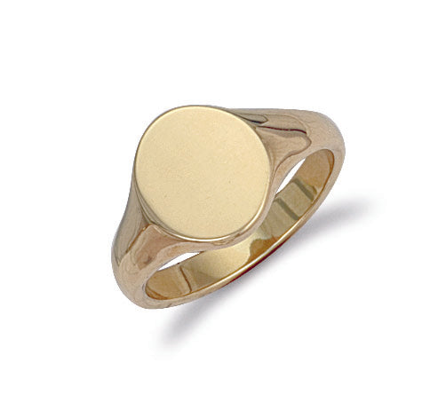 9ct Gold Solid Plain Oval Signet Ring