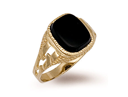 9ct Gold Black Cushion Onyx Ring