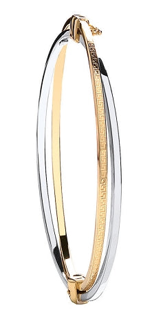 9ct 2 Colour Gold Two Row Ladies Bangle