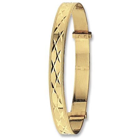 9ct Gold  Wide Expandable Baby Bangle