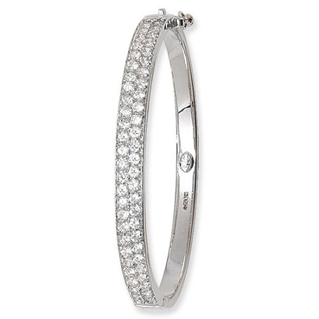 9ct White Gold Cubic Zirconia Baby Bangle