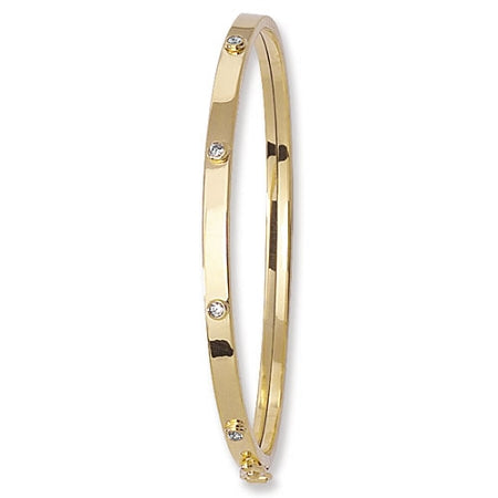 9ct Gold Baby Bangle With Cubic Zirconia's