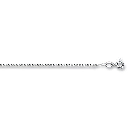 9ct White Gold 18" Close Curb Chain