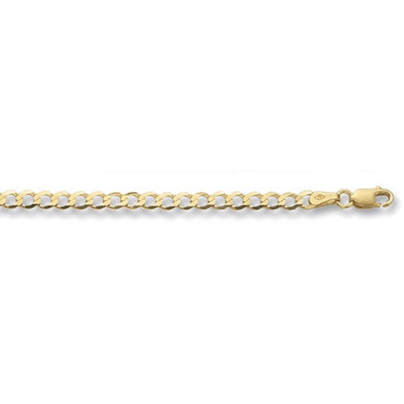 9ct Gold 22" Flat Bevelled Curb Chain