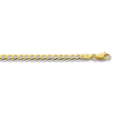 9ct Gold 24" Flat Bevelled Curb Chain