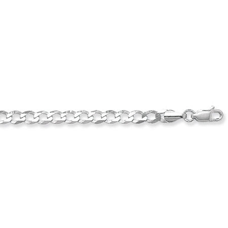 9ct White Gold 16" Flat Bevelled Curb Chain