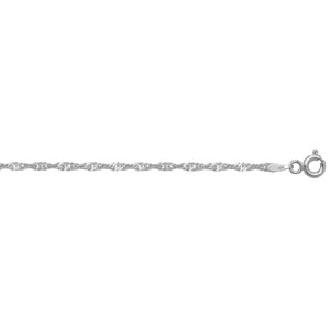 9ct White Gold 16" Singapore Chain