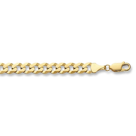 9ct Gold Ladies Flat Bevelled Curb Bracelet