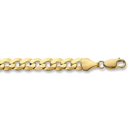 9ct Gold Ladies Flat Bevelled Curb Bracelet