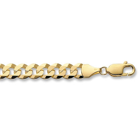 9ct Gold Gents Flat Bevelled Curb Bracelet