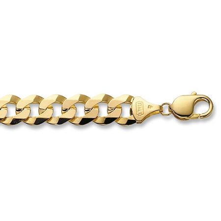 9ct Gold 20" Flat Bevelled Curb Chain