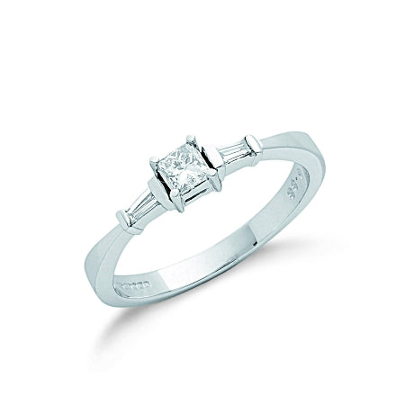 9ct White Gold Diamond Engagement Ring