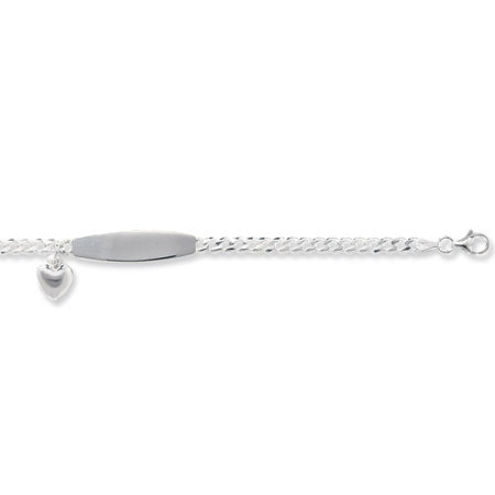 Sterling Silver Babies Heart Charm ID Bracelet 