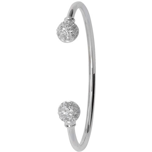 Sterling Silver Cubic Zirconia Baby Torque Bangle