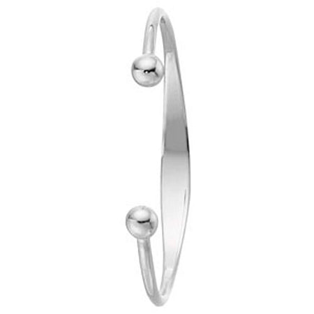 Sterling Silver Baby ID Torque Bangle