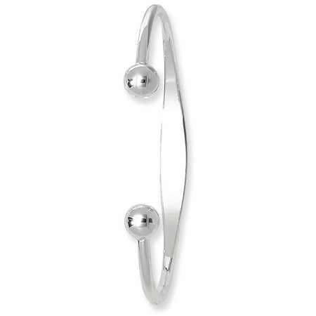 Sterling Silver Ladies Torque ID Bangle