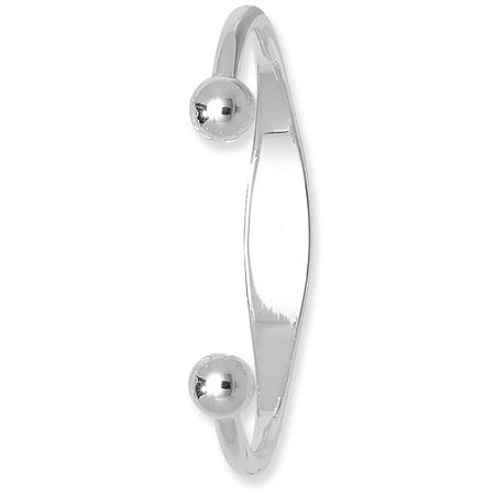 Sterling Silver Ladies Torque Bangle With ID Bar