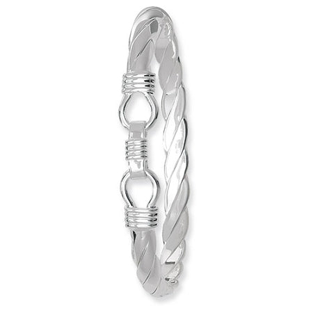 Sterling Silver Solid Ladies Loop Catch Bangle