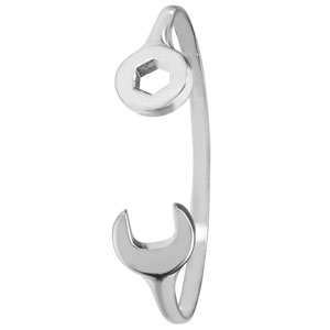 Sterling Silver Oval Spanner Baby Bangle