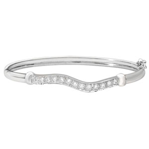 Sterling Silver Cubic Zirconia Baby Bangle