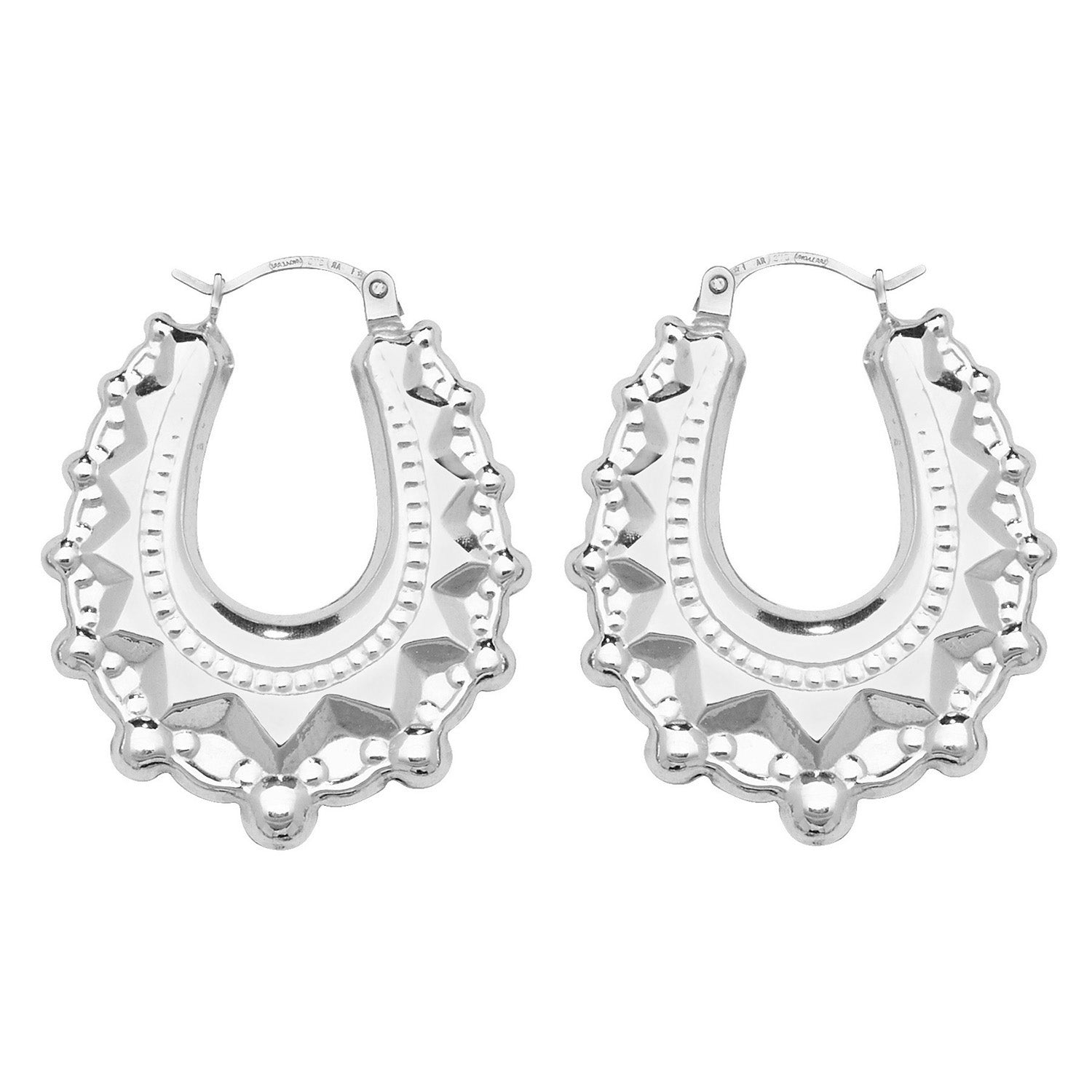 Sterling Silver Victorian Creole Earrings