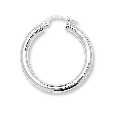 Sterling Silver Plain Hoop Earrings