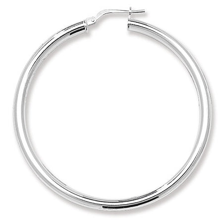 Sterling Silver Medium Plain Hoop Earrings