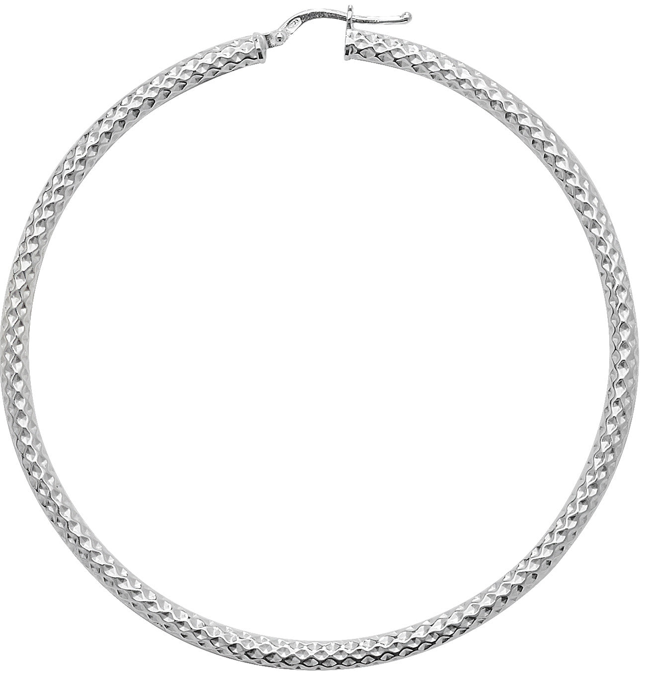 Sterling Silver Patterned Hoop Earrings