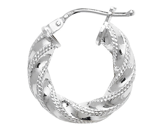 Sterling Silver Twist Hoop Earrings