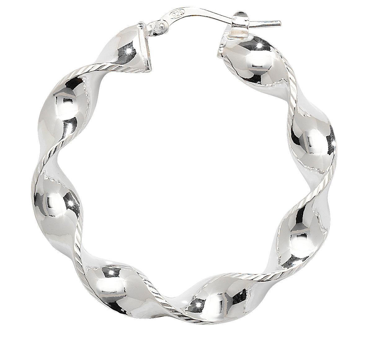 Sterling Silver Twist Hoop Earrings