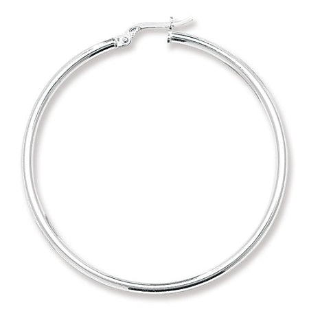 Sterling Silver Medium Plain Hoop Earrings