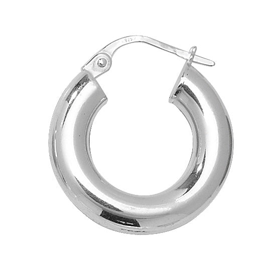 Sterling Silver Small Thick Hoop Earrings