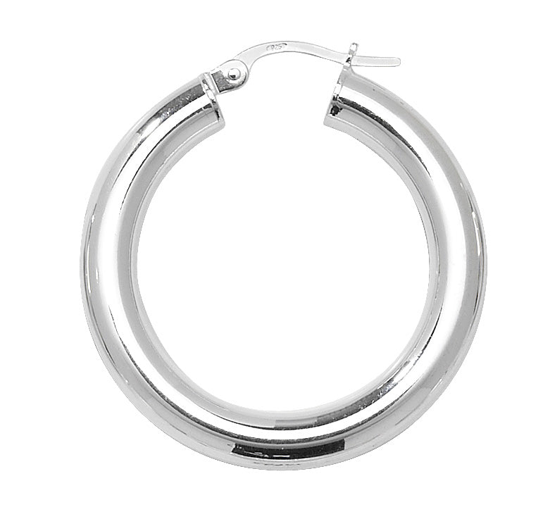 Sterling Silver Plain Hoop Earrings