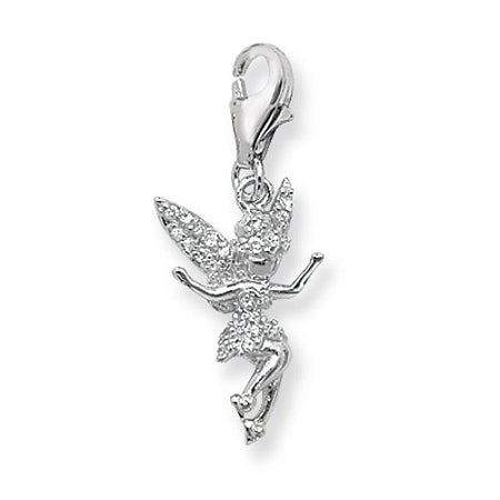 Sterling Silver Tinkerbell Cubic Zirconia Charm