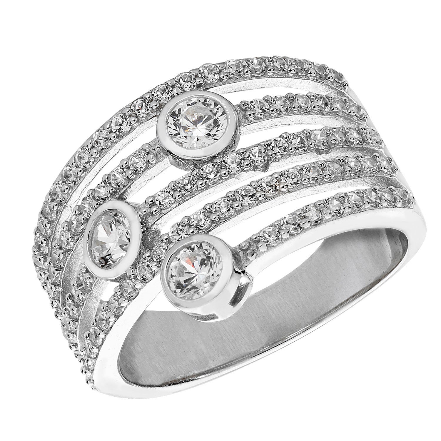 Sterling Silver Ladies Cubic Zirconia's Ring