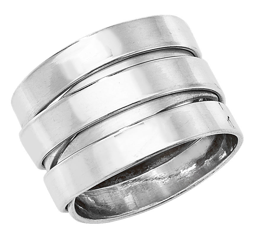 Sterling Silver Wide Wrap Ladies Ring