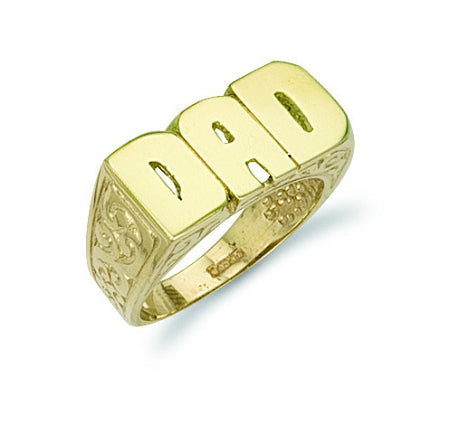 9ct Gold Solid 'DAD' Ring