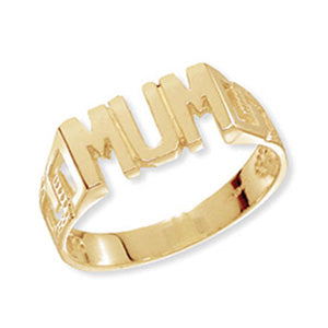 9ct Gold Solid 'MUM' Ring