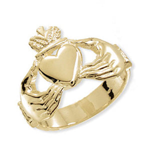 9ct Gold Solid Gents Claddagh Ring