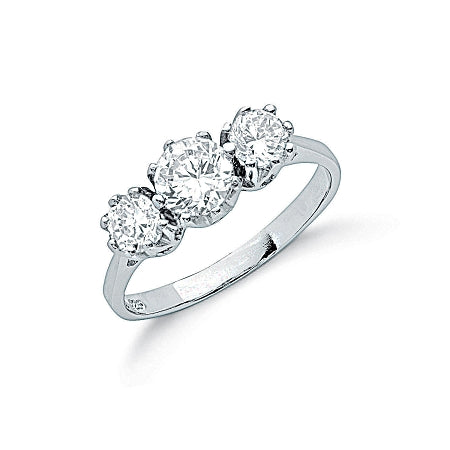 Sterling Silver Ladies Cubic Zirconia Ring