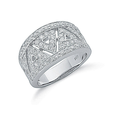 Sterling Silver Ladies Cubic Zirconia Ring