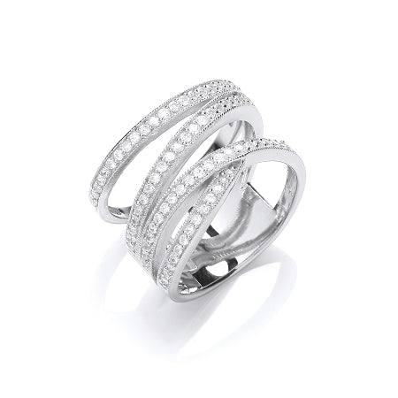 Sterling Silver Ladies Cubic Zirconia Ring